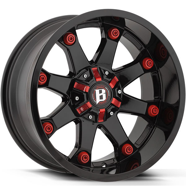 Ballistic 581 Beast Gloss Black with Red Accents