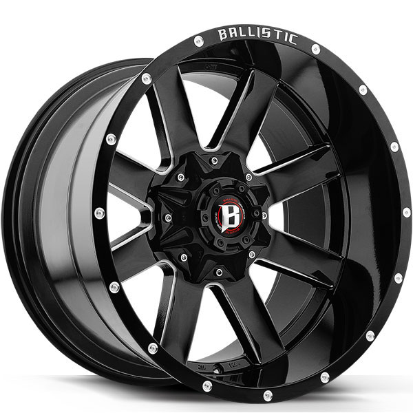 Ballistic 959 Rage Gloss Black with Milled Spokes