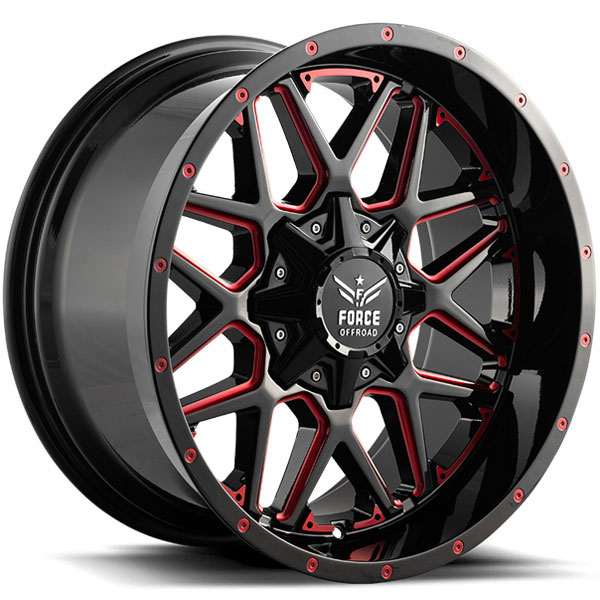 Force Off-Road F14 Black with Red Milled Spokes