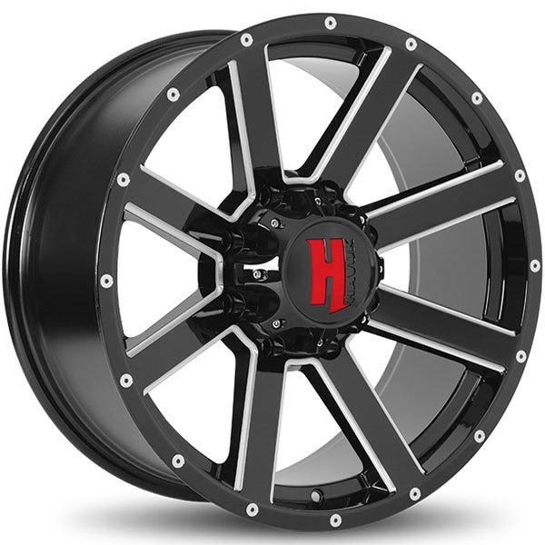 Havok Off-Road H107 Gloss Black with Milled Spokes