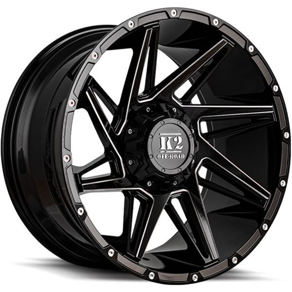 K2 OffRoad K09 Torque Gloss Black with Milled Spokes