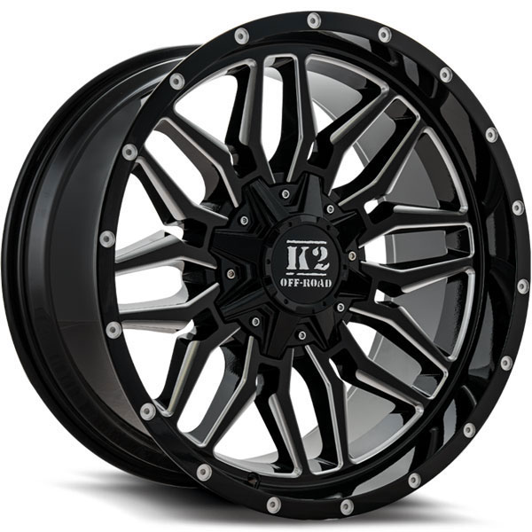 K2 OffRoad K16 Rage Gloss Black with Milled Spokes