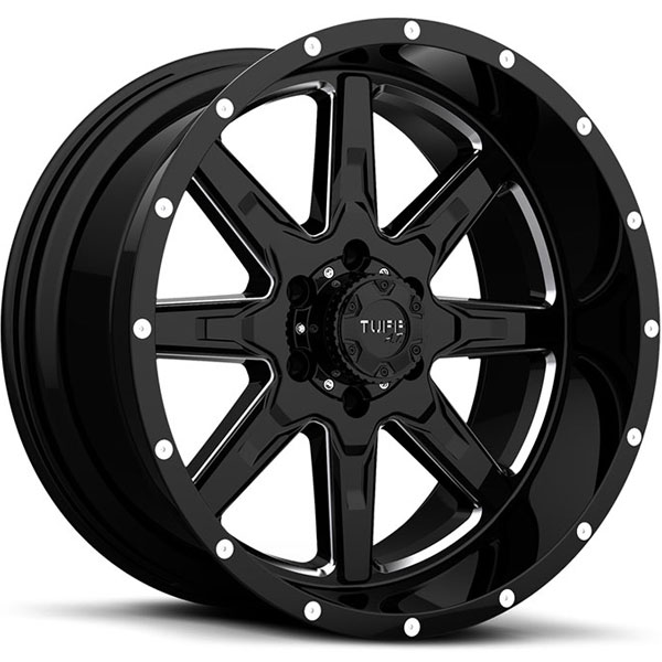 Tuff T15 Gloss Black with Milled Spokes