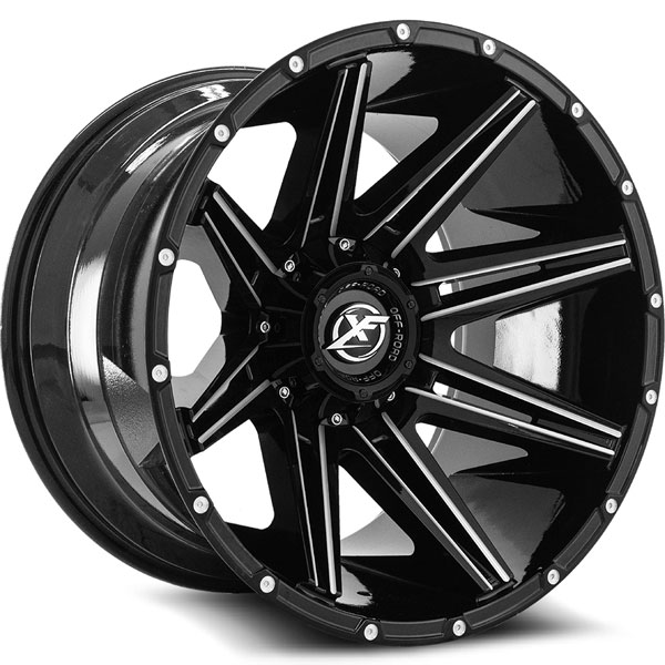 XF Off-Road XF-220 Gloss Black with Milled Spokes