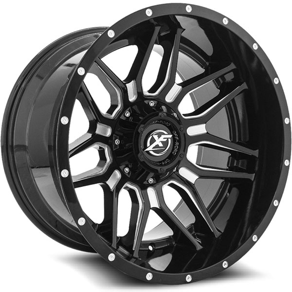 XF Off-Road XF-222 Gloss Black with Milled Spokes