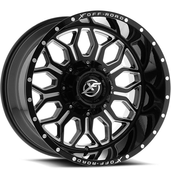 XF Off-Road XF-227 Gloss Black with Milled Spokes